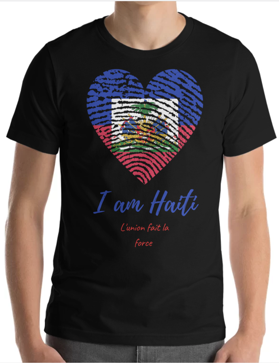 I Am Haiti T-Shirt, Haitian Root T-shirt, Haitian Fingerprint T-shirt